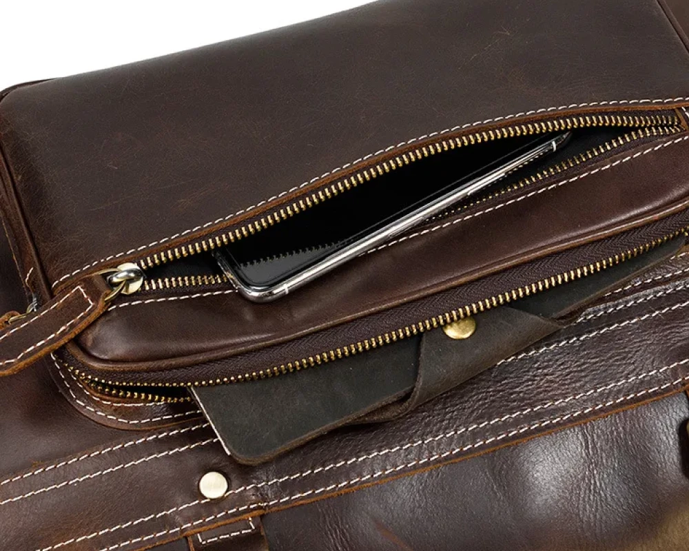 mens leather carry on